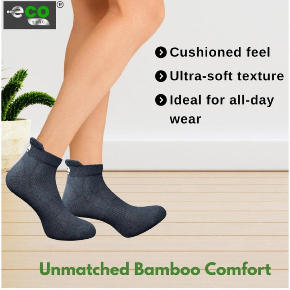 4_Pair Set Unisex Casual Bamboo Cotton Printed Ankle Length Socks (Multicolor)