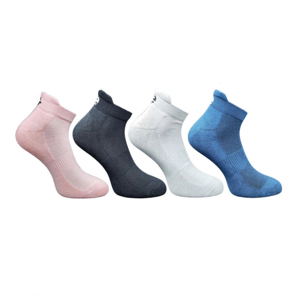 4_Pair Set Unisex Casual Bamboo Cotton Printed Ankle Length Socks (Multicolor)