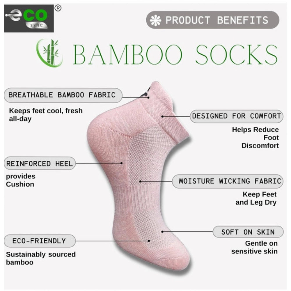 4_Pair Set Unisex Casual Bamboo Cotton Printed Ankle Length Socks (Multicolor)