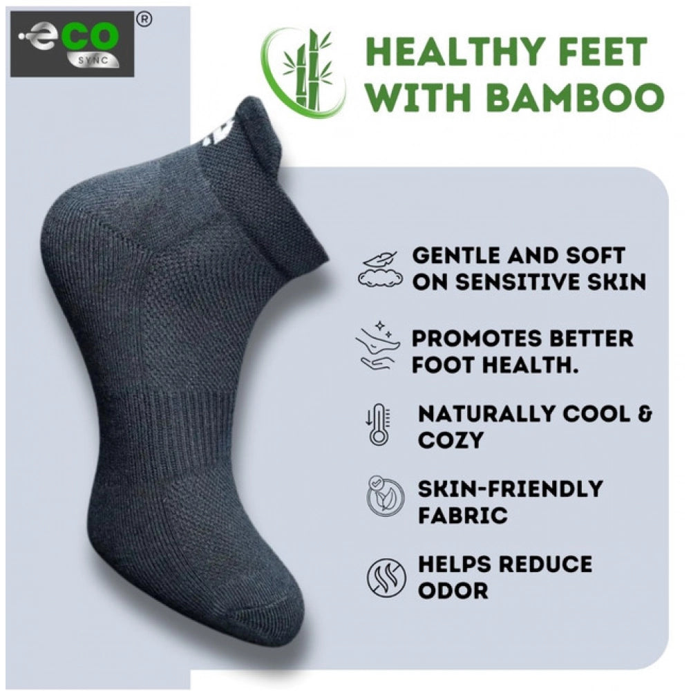 4_Pair Set Unisex Casual Bamboo Cotton Printed Ankle Length Socks (Multicolor)