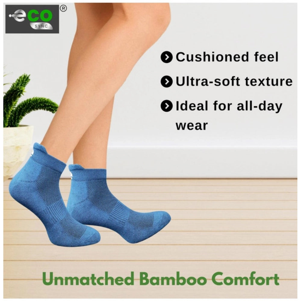 4_Pair Set Unisex Casual Bamboo Cotton Printed Ankle Length Socks (Multicolor)