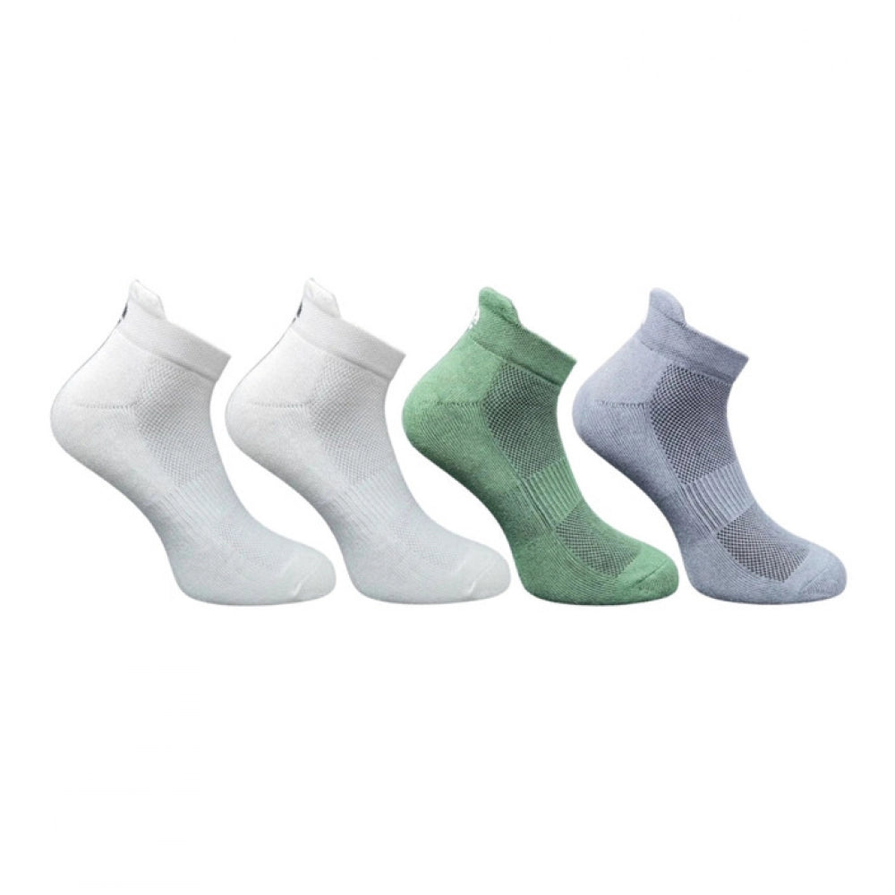 4_Pair Set Unisex Casual Bamboo Cotton Printed Ankle Length Socks (Multicolor)