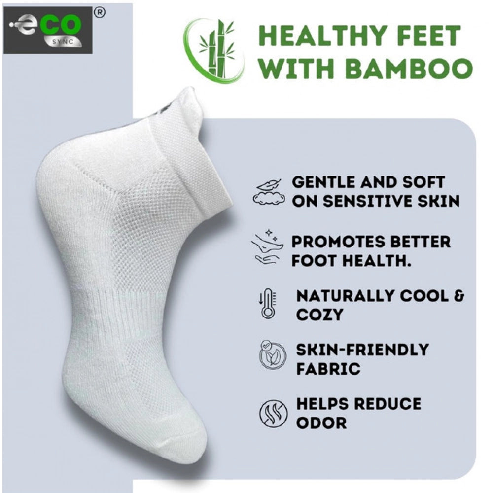 4_Pair Set Unisex Casual Bamboo Cotton Printed Ankle Length Socks (Multicolor)