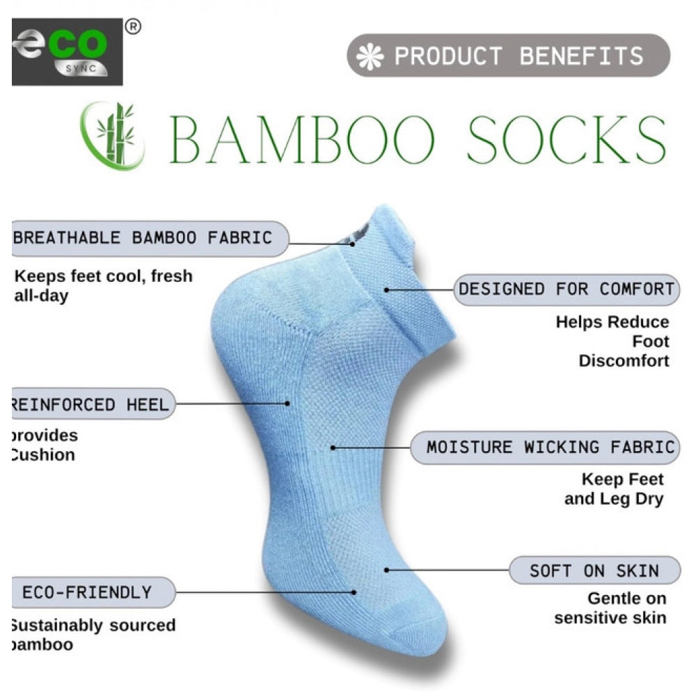 4_Pair Set Unisex Casual Bamboo Cotton Printed Ankle Length Socks (Multicolor)