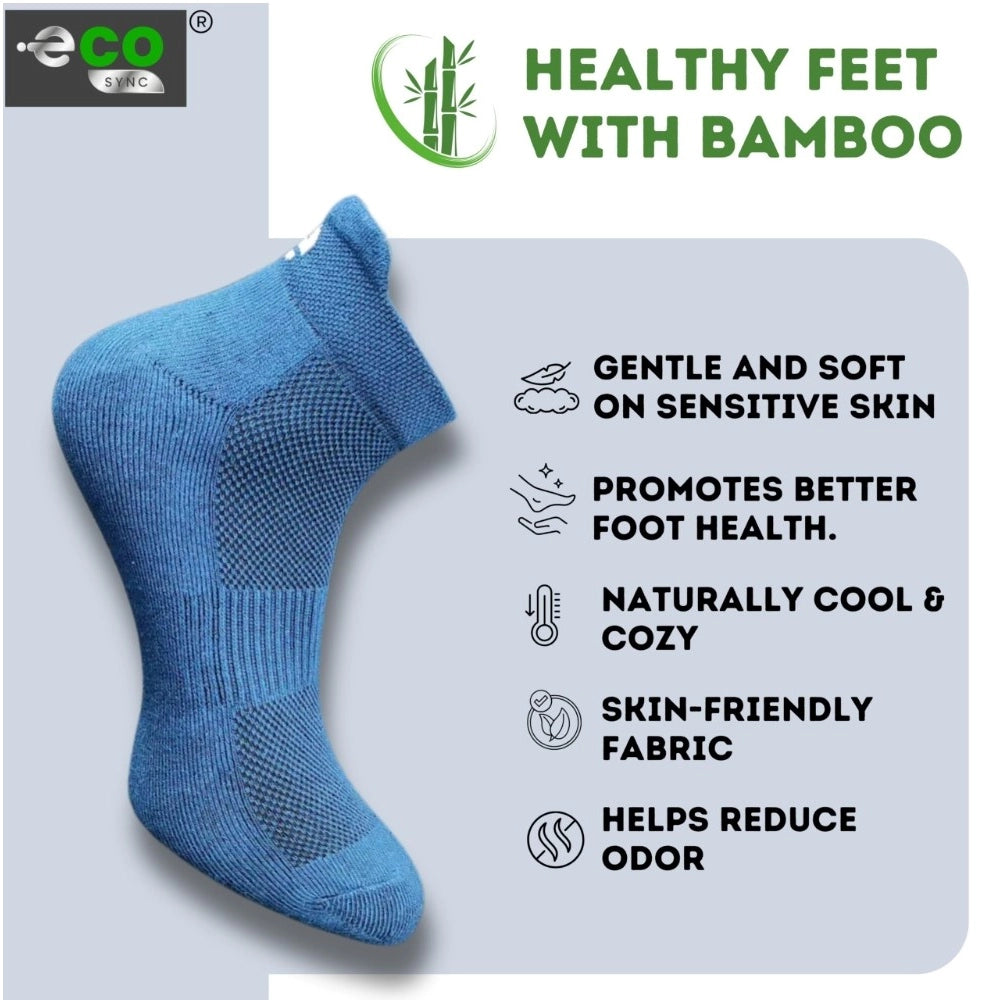 4_Pair Set Unisex Casual Bamboo Cotton Printed Ankle Length Socks (Multicolor)