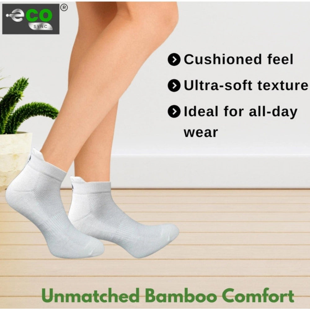 4_Pair Set Unisex Casual Bamboo Cotton Printed Ankle Length Socks (Multicolor)