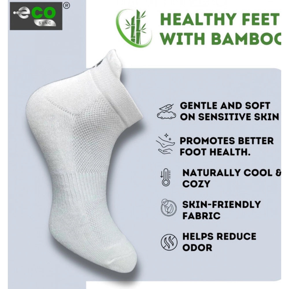 4_Pair Set Unisex Casual Bamboo Cotton Printed Ankle Length Socks (Multicolor)