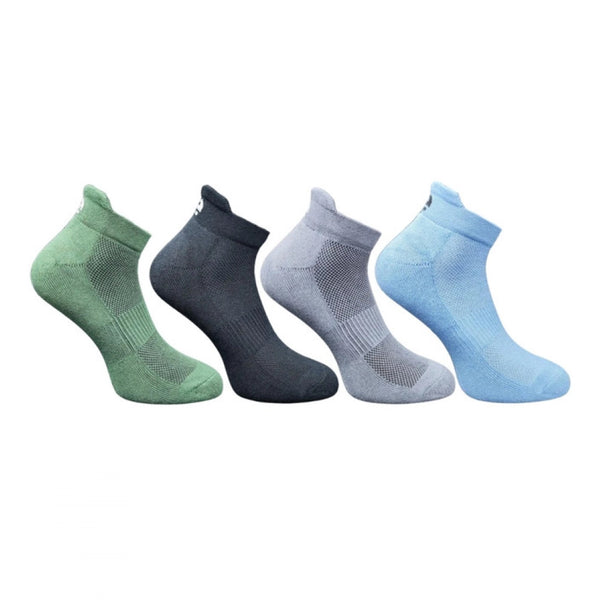 4_Pair Set Unisex Casual Bamboo Cotton Printed Ankle Length Socks (Multicolor)