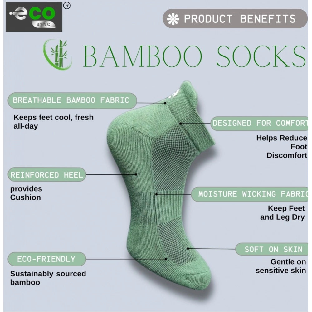 4_Pair Set Unisex Casual Bamboo Cotton Printed Ankle Length Socks (Multicolor)