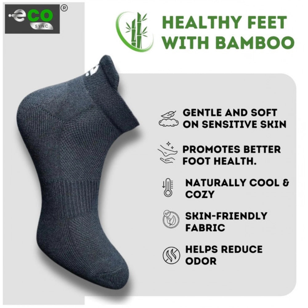 4_Pair Set Unisex Casual Bamboo Cotton Printed Ankle Length Socks (Multicolor)