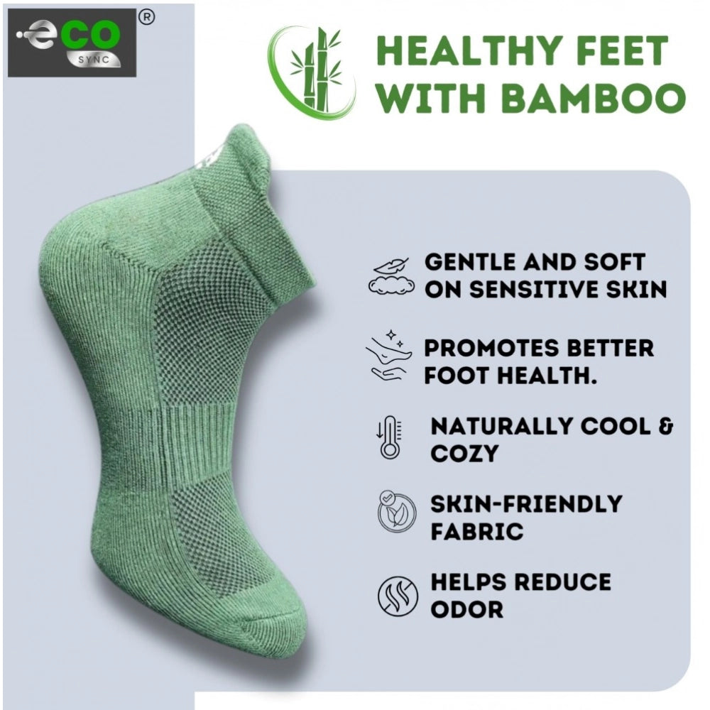 4_Pair Set Unisex Casual Bamboo Cotton Printed Ankle Length Socks (Multicolor)