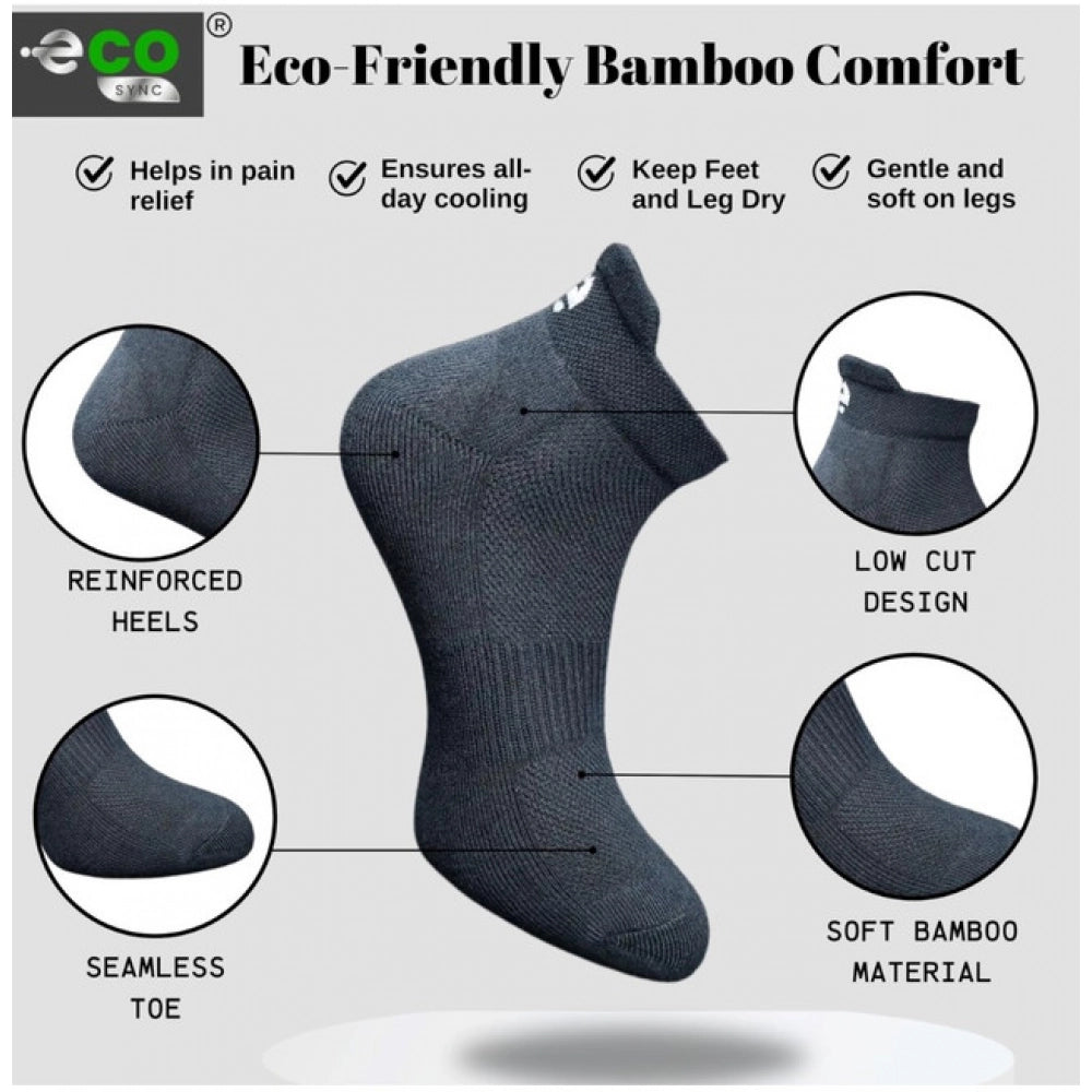 4_Pair Set Unisex Casual Bamboo Cotton Printed Ankle Length Socks (Multicolor)