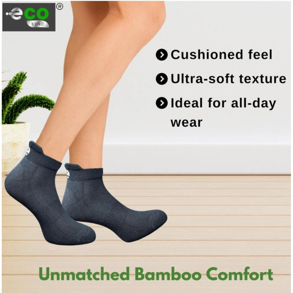 4_Pair Set Unisex Casual Bamboo Cotton Printed Ankle Length Socks (Multicolor)