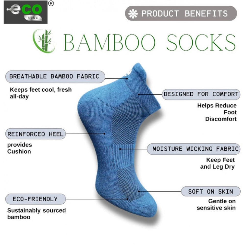 4_Pair Set Unisex Casual Bamboo Cotton Printed Ankle Length Socks (Multicolor)