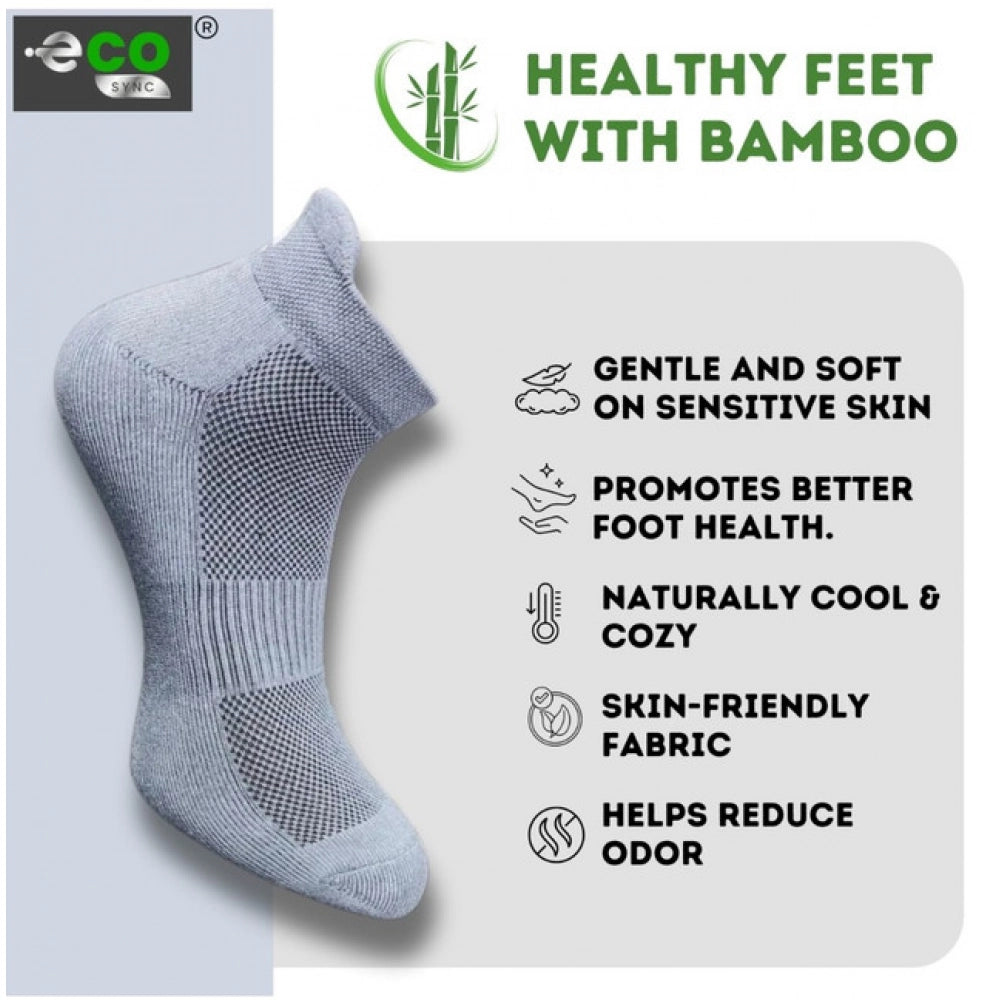 4_Pair Set Unisex Casual Bamboo Cotton Printed Ankle Length Socks (Multicolor)