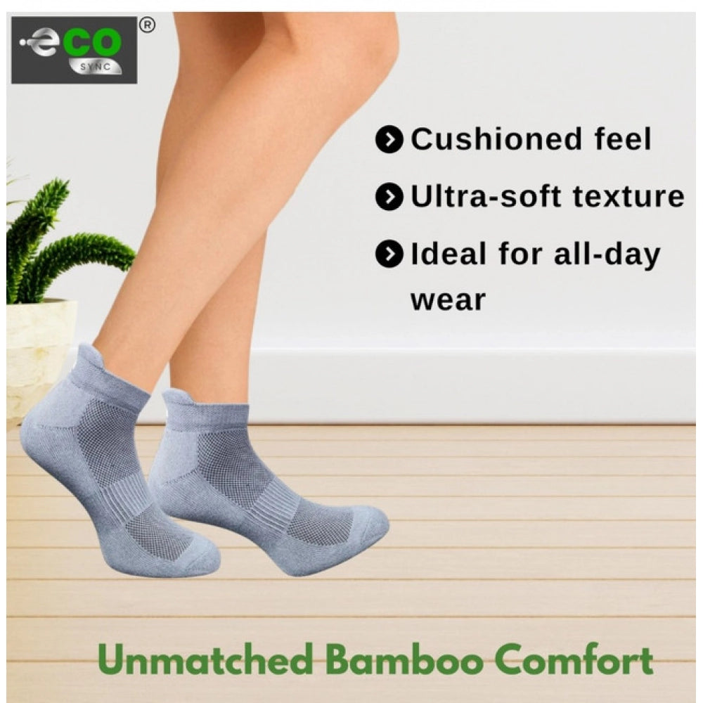 4_Pair Set Unisex Casual Bamboo Cotton Printed Ankle Length Socks (Multicolor)