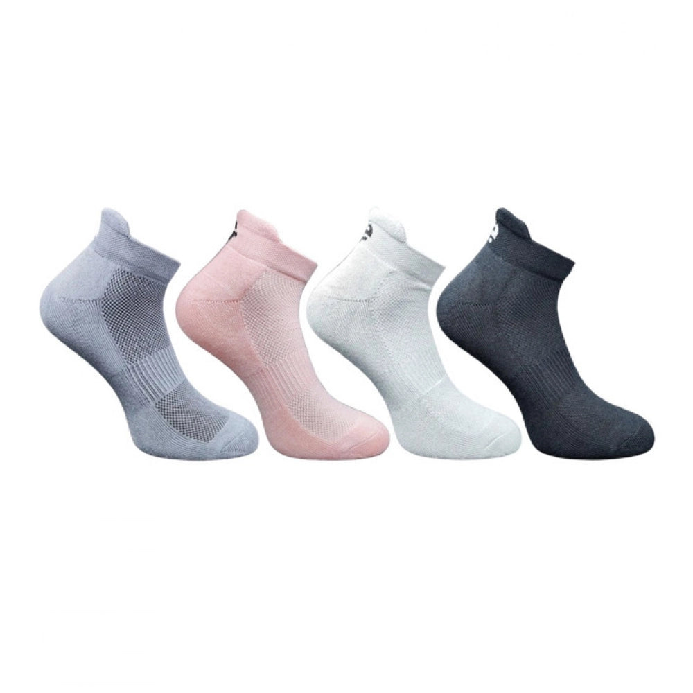 4_Pair Set Unisex Casual Bamboo Cotton Printed Ankle Length Socks (Multicolor)