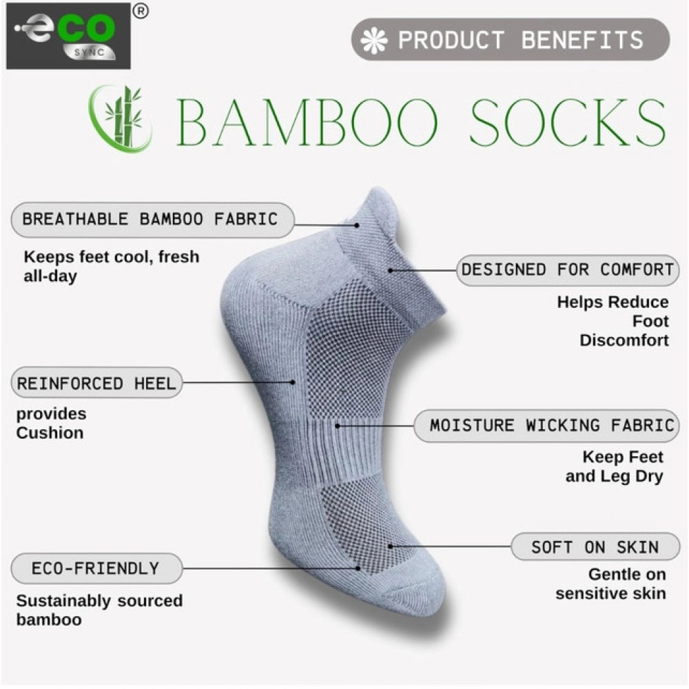 4_Pair Set Unisex Casual Bamboo Cotton Printed Ankle Length Socks (Multicolor)