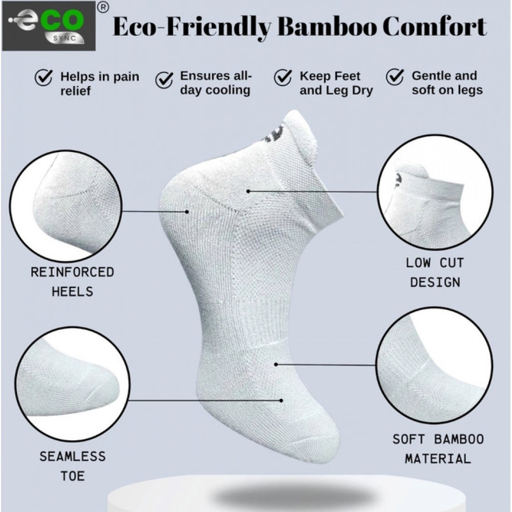 4_Pair Set Unisex Casual Bamboo Cotton Printed Ankle Length Socks (Multicolor)