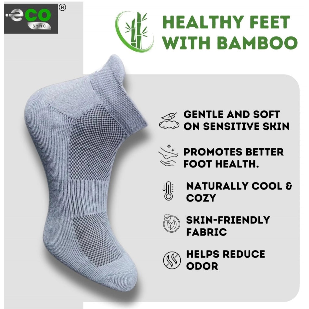 4_Pair Set Unisex Casual Bamboo Cotton Printed Ankle Length Socks (Multicolor)