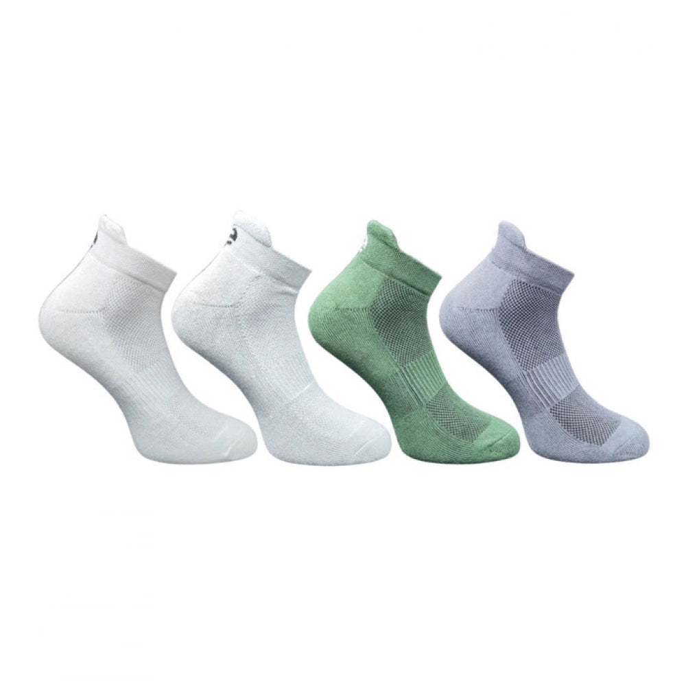 4_Pair Set Unisex Casual Bamboo Cotton Printed Ankle Length Socks (Multicolor)