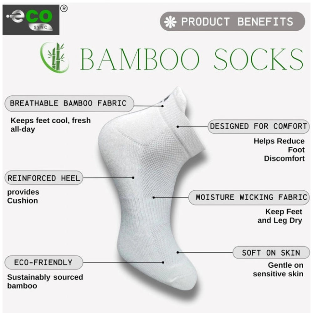 4_Pair Set Unisex Casual Bamboo Cotton Printed Ankle Length Socks (Multicolor)