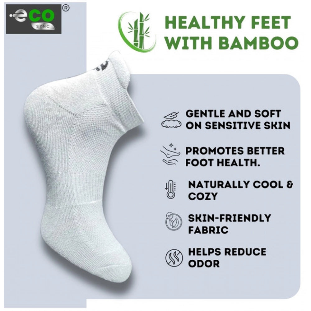 4_Pair Set Unisex Casual Bamboo Cotton Printed Ankle Length Socks (Multicolor)