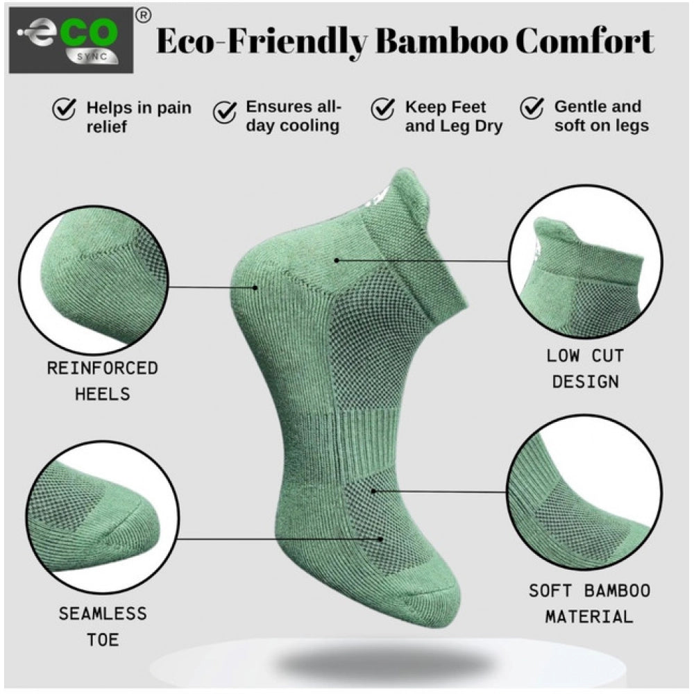4_Pair Set Unisex Casual Bamboo Cotton Printed Ankle Length Socks (Multicolor)
