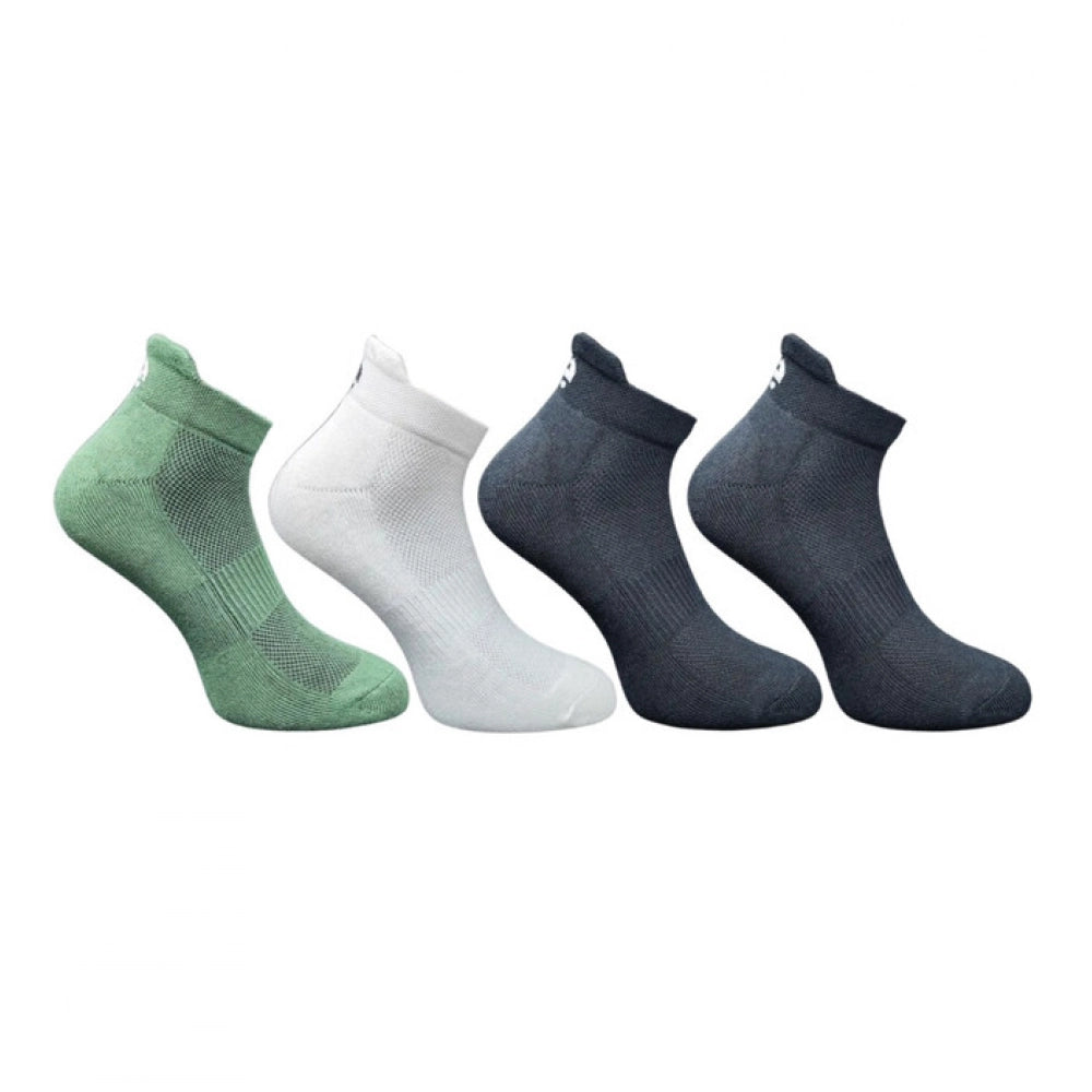 4_Pair Set Unisex Casual Bamboo Cotton Printed Ankle Length Socks (Multicolor)
