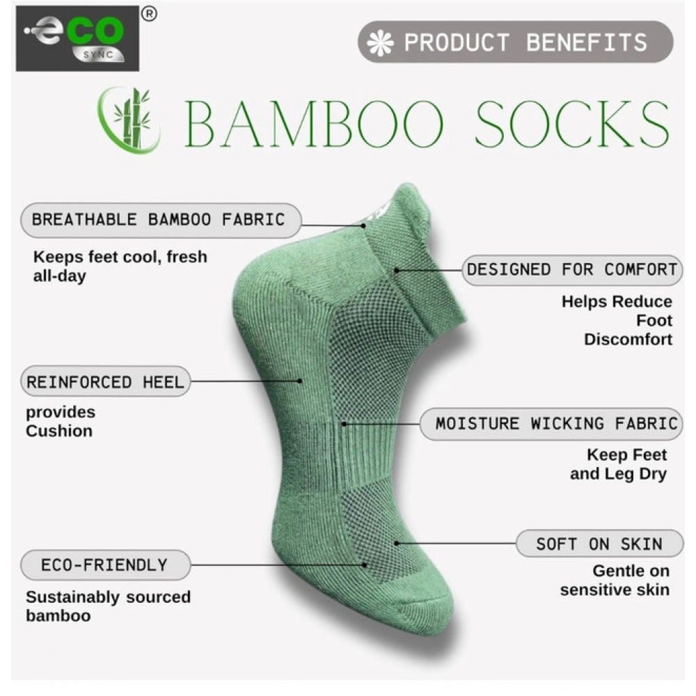4_Pair Set Unisex Casual Bamboo Cotton Printed Ankle Length Socks (Multicolor)