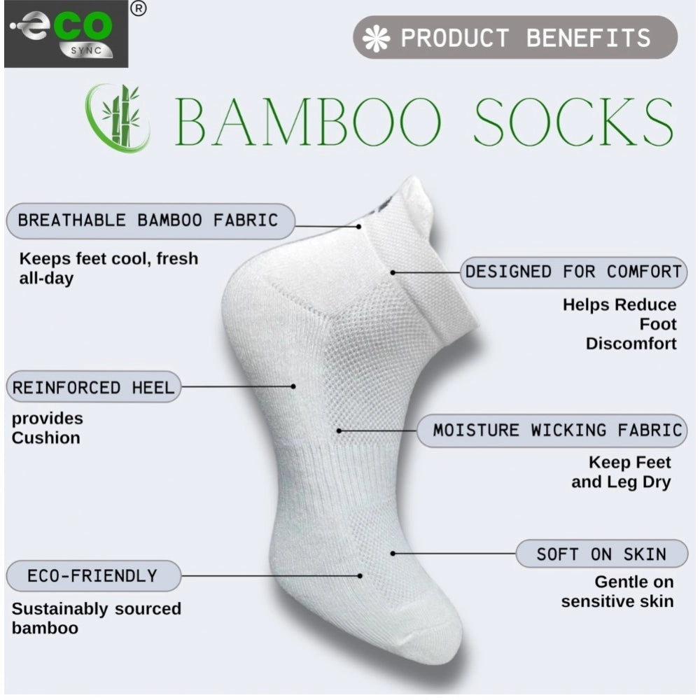4_Pair Set Unisex Casual Bamboo Cotton Printed Ankle Length Socks (Multicolor)