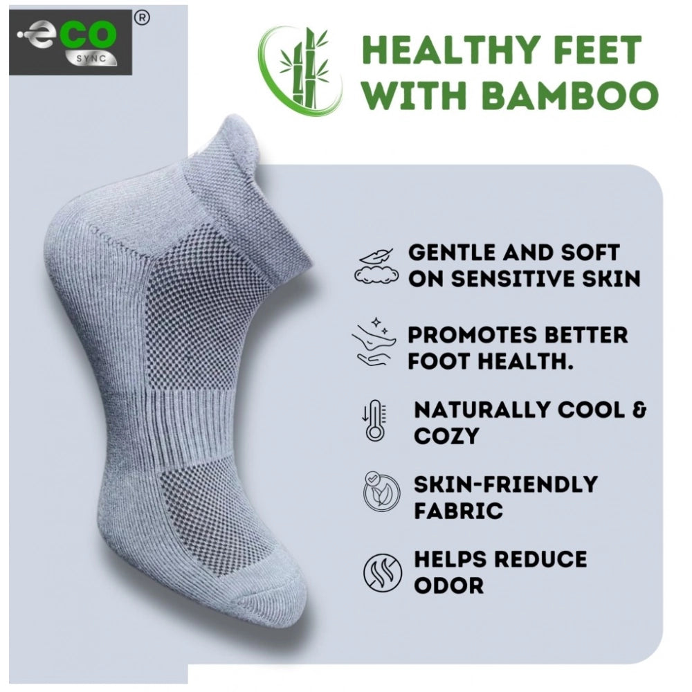 4_Pair Set Unisex Casual Bamboo Cotton Printed Ankle Length Socks (Multicolor)
