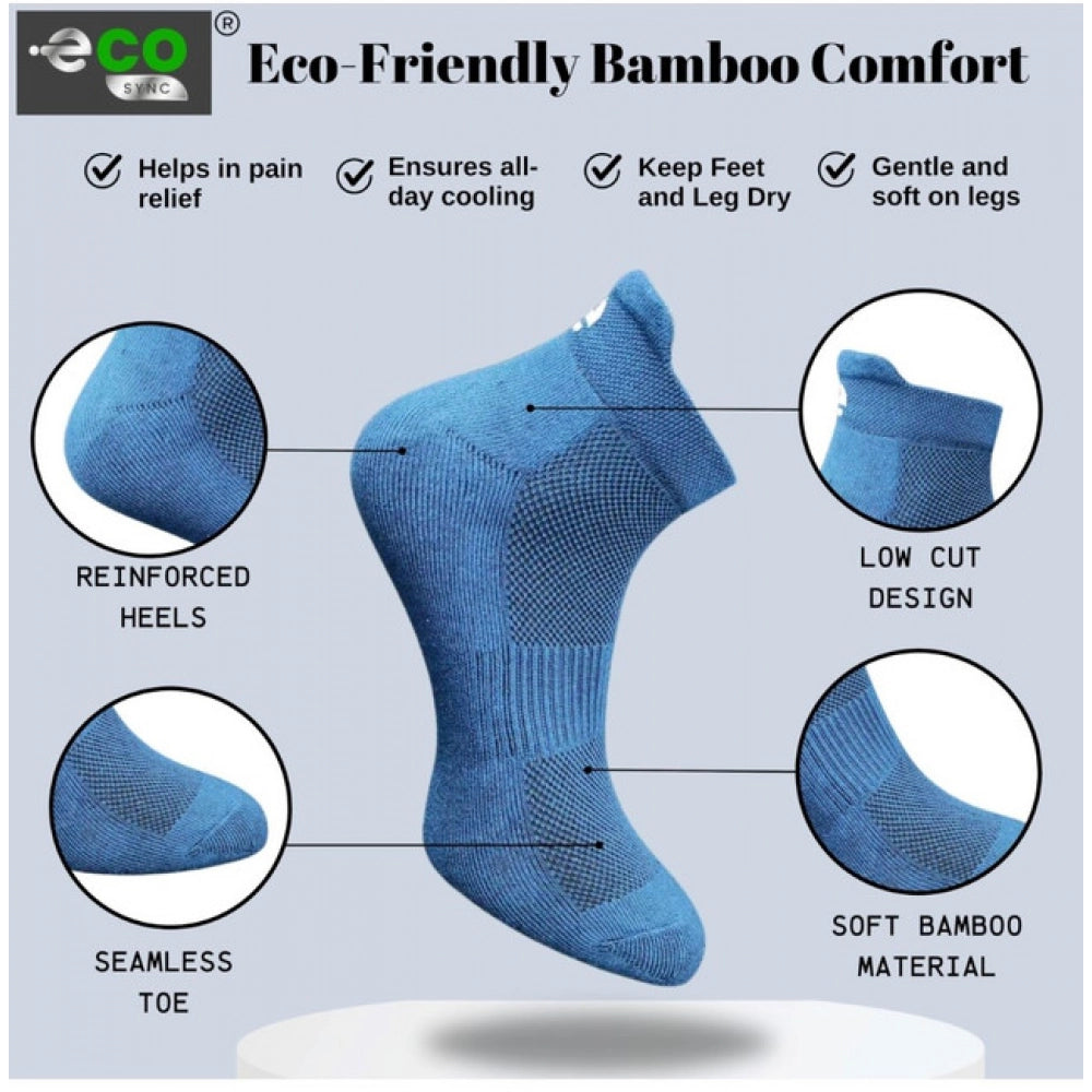 4_Pair Set Unisex Casual Bamboo Cotton Printed Ankle Length Socks (Multicolor)