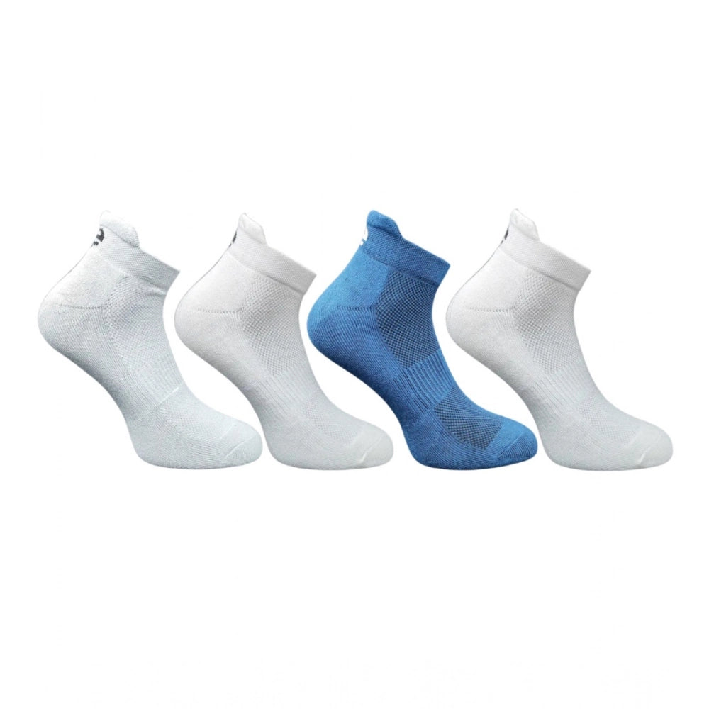 4_Pair Set Unisex Casual Bamboo Cotton Printed Ankle Length Socks (Multicolor)