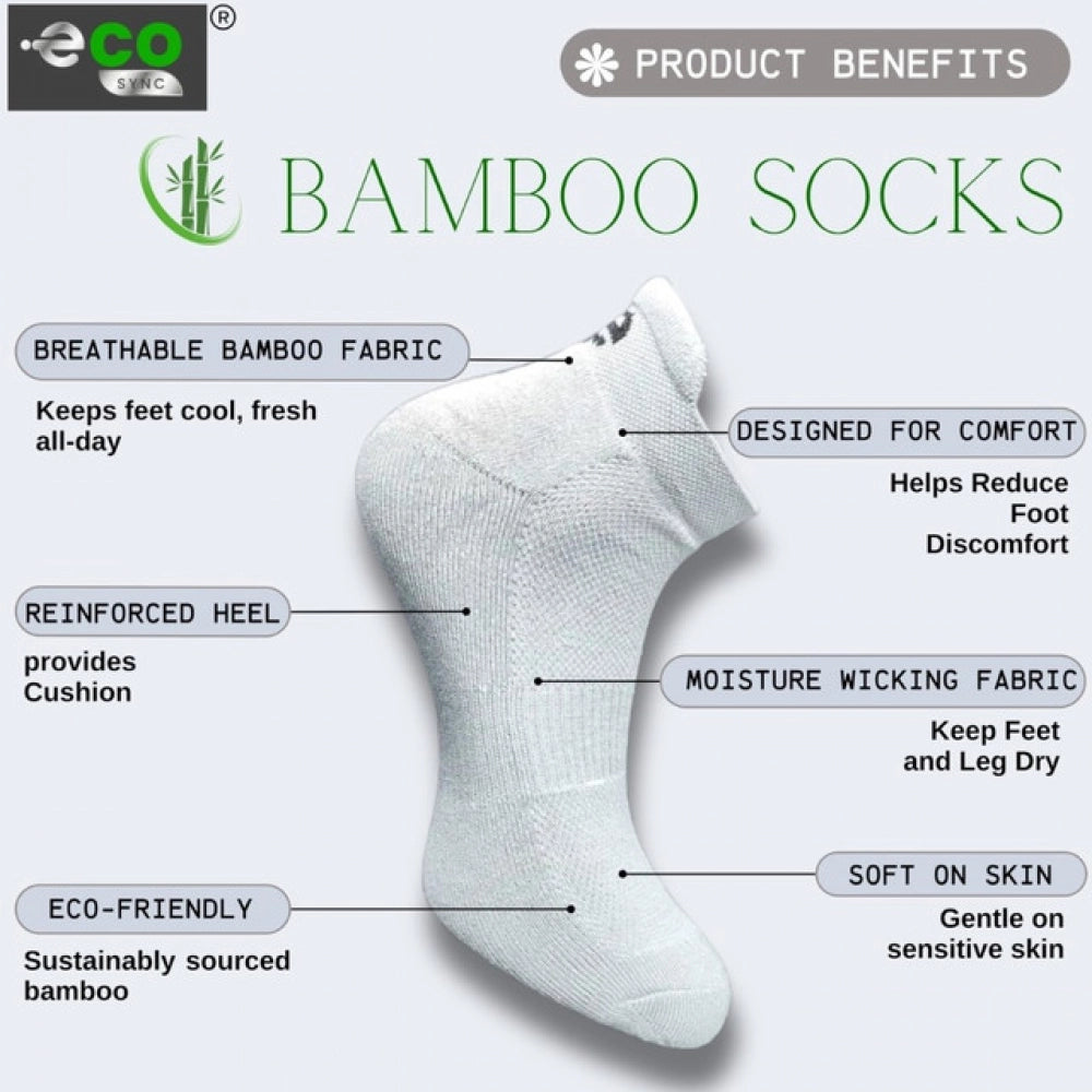 4_Pair Set Unisex Casual Bamboo Cotton Printed Ankle Length Socks (Multicolor)