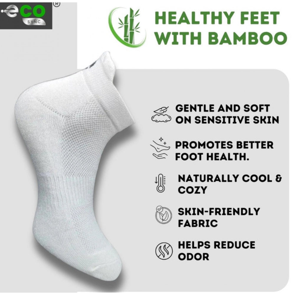 4_Pair Set Unisex Casual Bamboo Cotton Printed Ankle Length Socks (Multicolor)