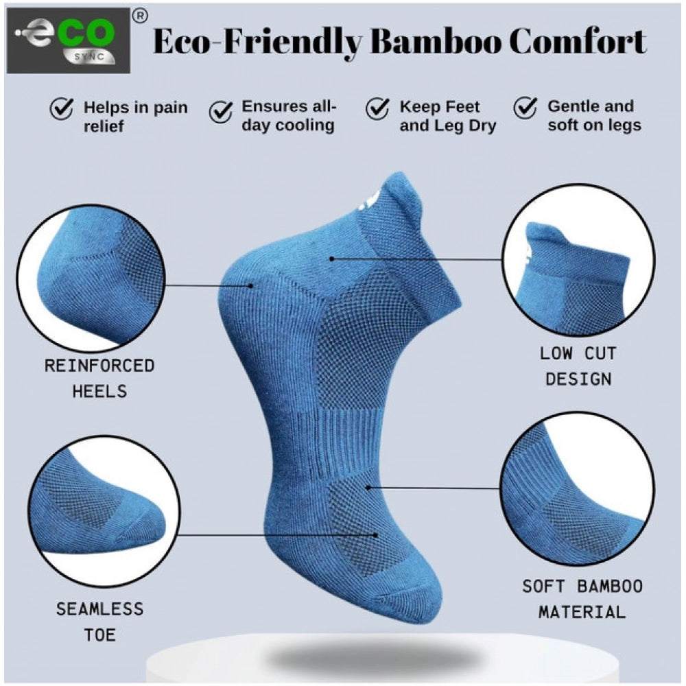 4_Pair Set Unisex Casual Bamboo Cotton Printed Ankle Length Socks (Multicolor)