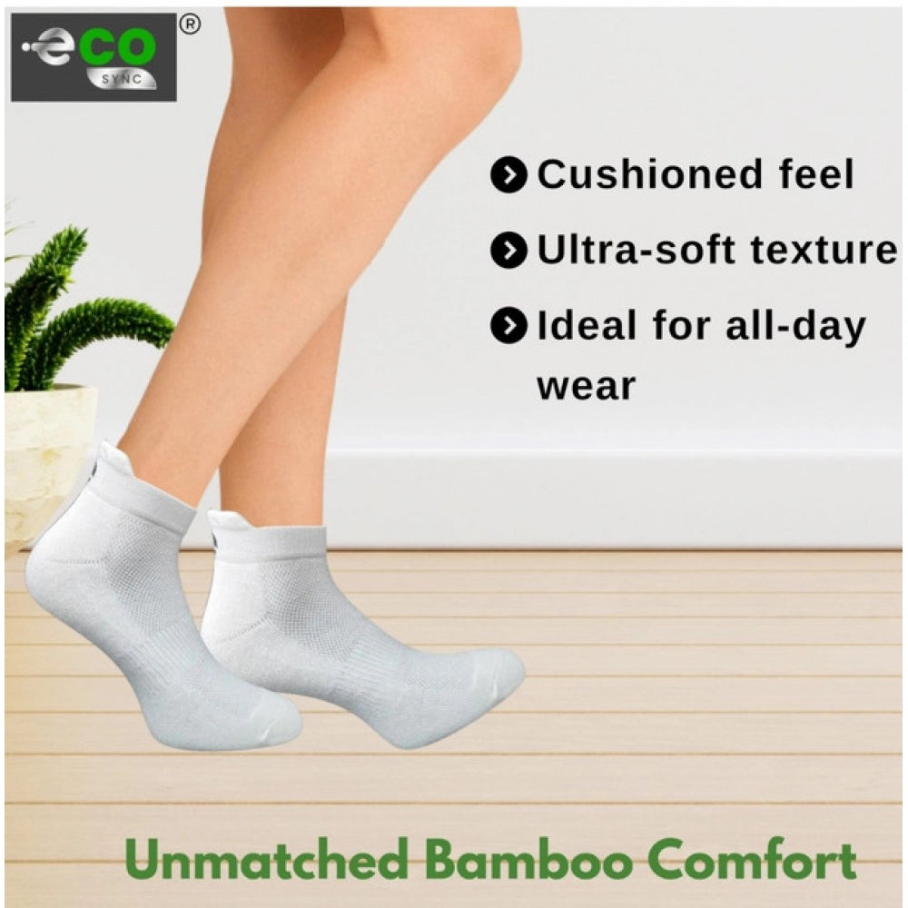4_Pair Set Unisex Casual Bamboo Cotton Printed Ankle Length Socks (Multicolor)