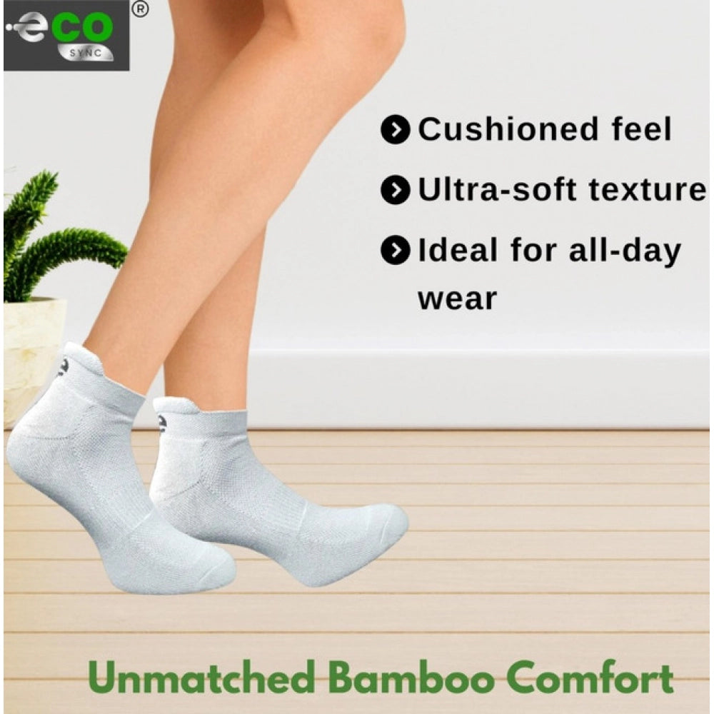 4_Pair Set Unisex Casual Bamboo Cotton Printed Ankle Length Socks (Multicolor)