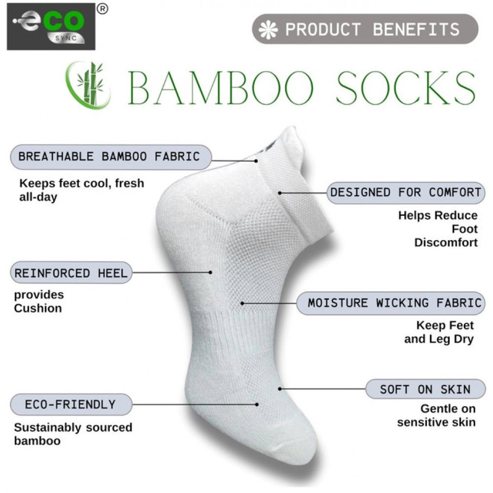 4_Pair Set Unisex Casual Bamboo Cotton Printed Ankle Length Socks (Multicolor)