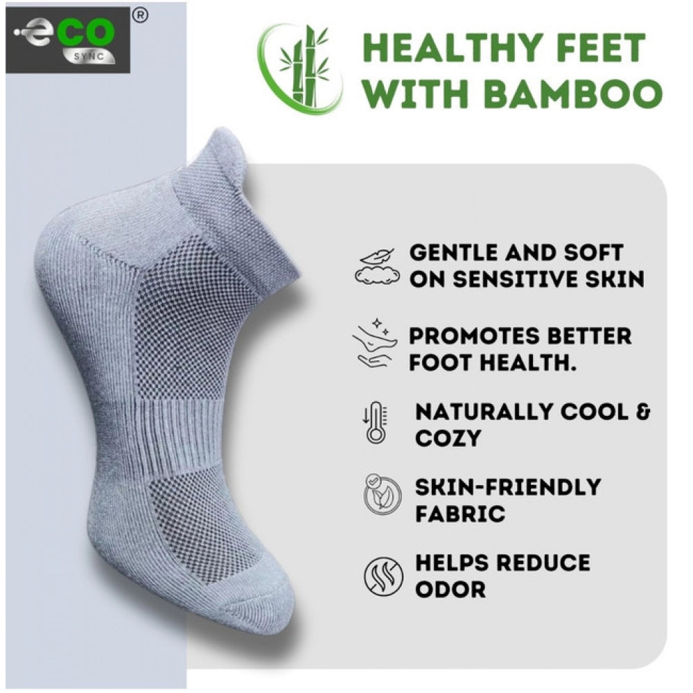 4_Pair Set Unisex Casual Bamboo Cotton Printed Ankle Length Socks (Multicolor)