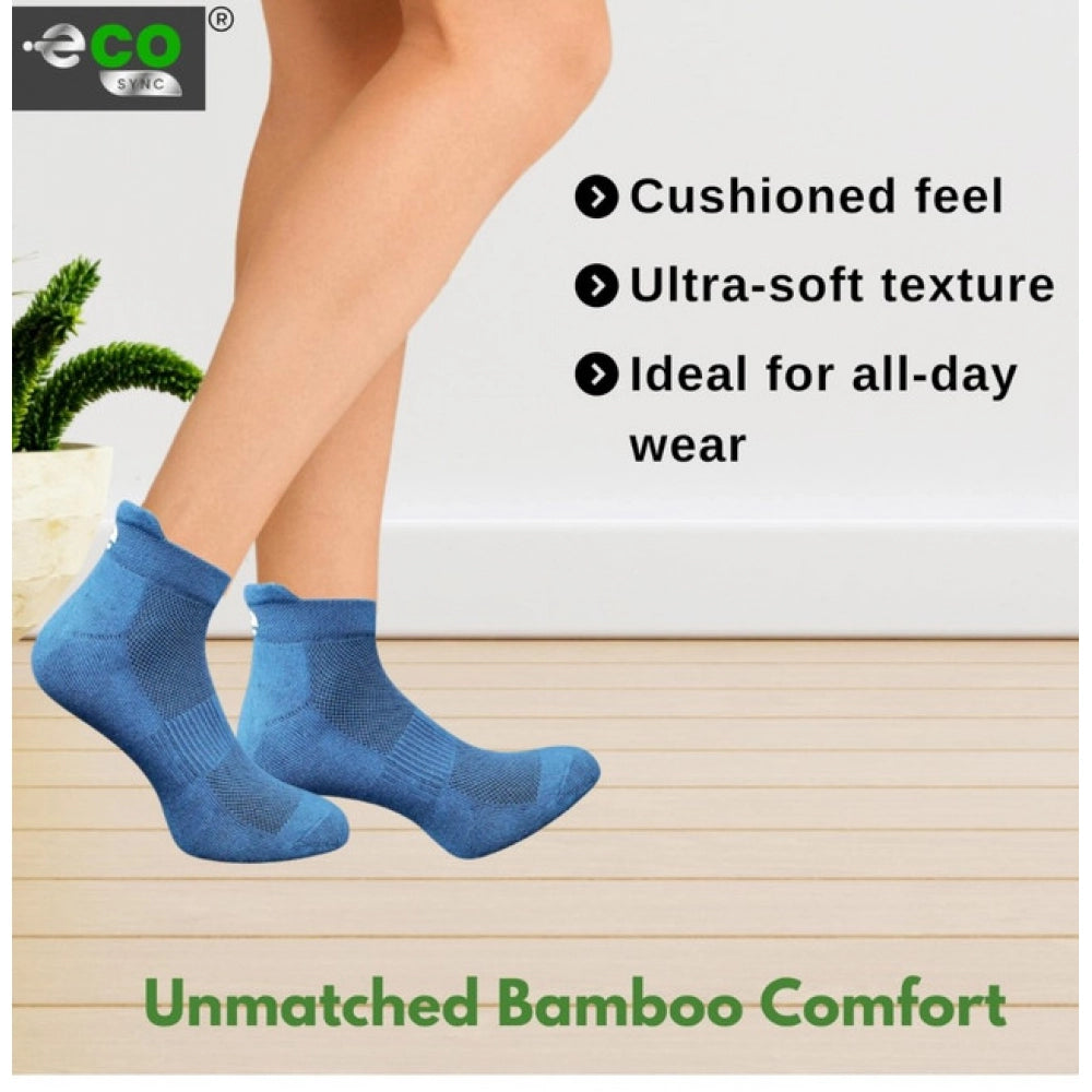 4_Pair Set Unisex Casual Bamboo Cotton Printed Ankle Length Socks (Multicolor)