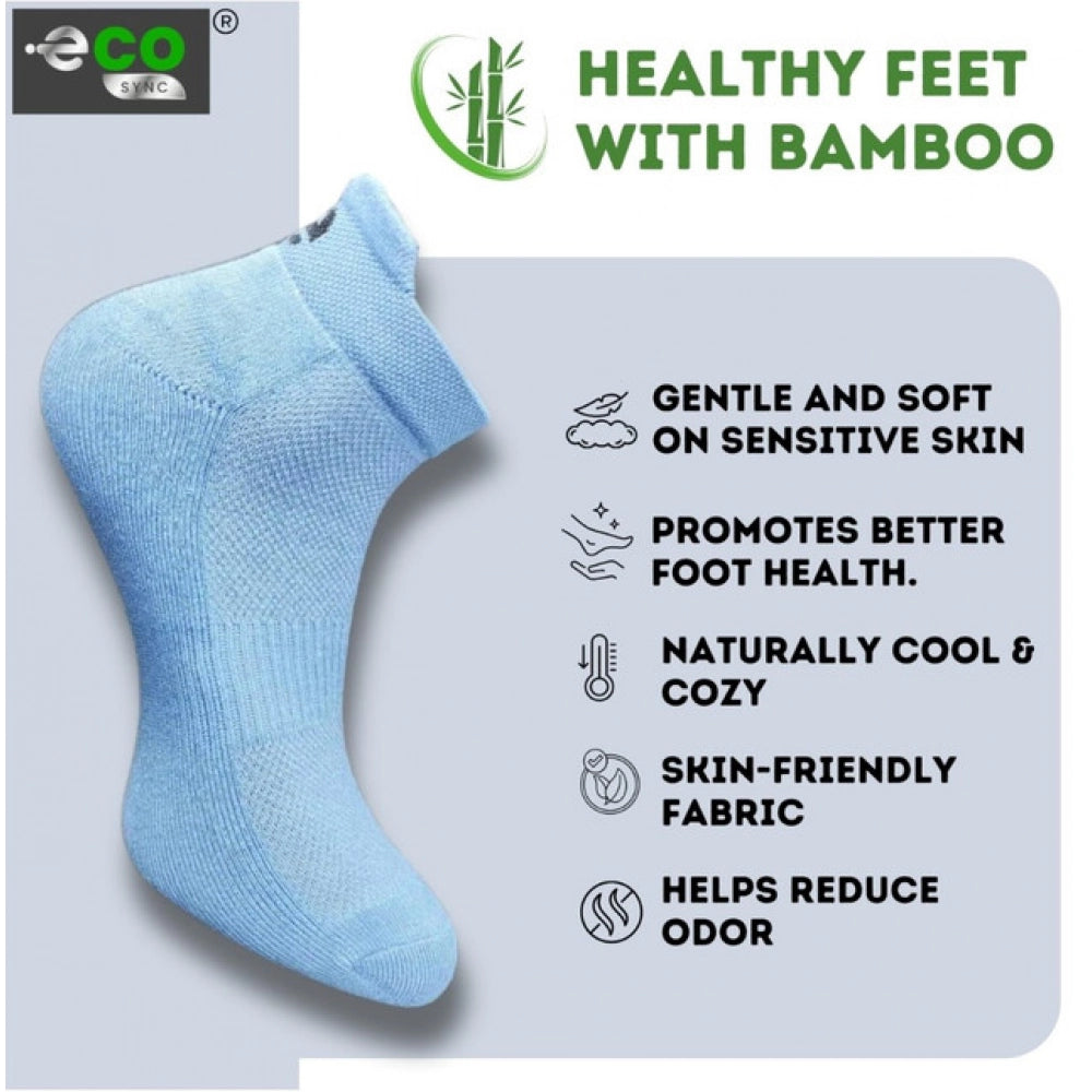 4_Pair Set Unisex Casual Bamboo Cotton Printed Ankle Length Socks (Multicolor)