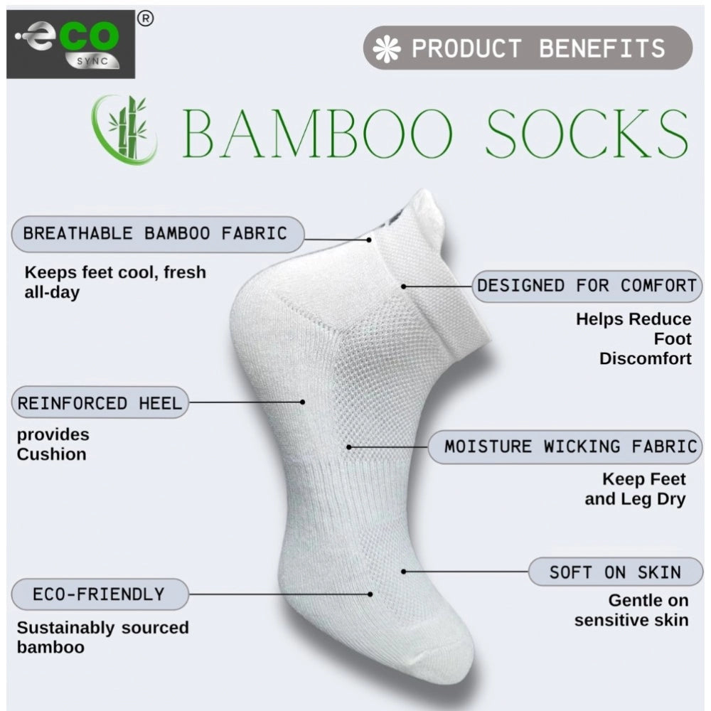 4_Pair Set Unisex Casual Bamboo Cotton Printed Ankle Length Socks (Multicolor)