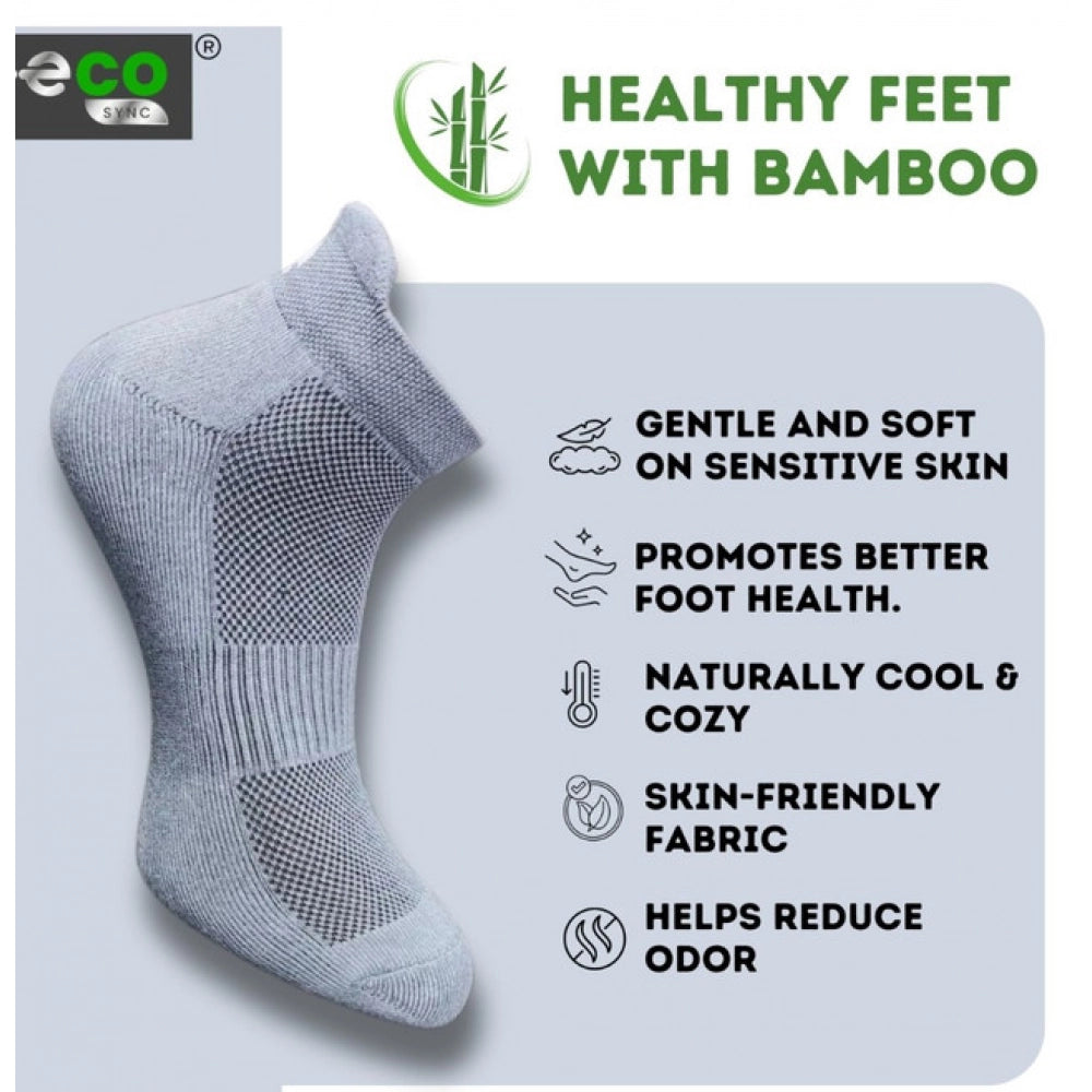 4_Pair Set Unisex Casual Bamboo Cotton Printed Ankle Length Socks (Multicolor)