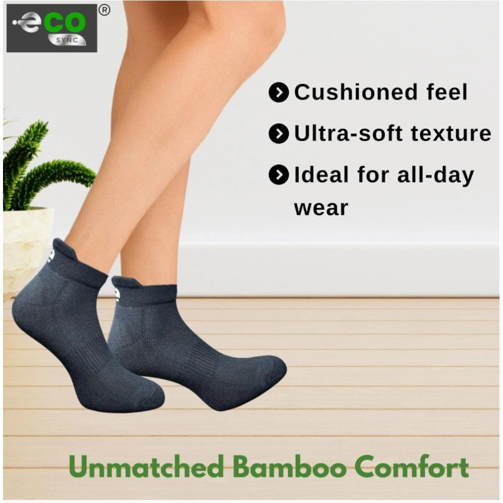 4_Pair Set Unisex Casual Bamboo Cotton Printed Ankle Length Socks (Multicolor)
