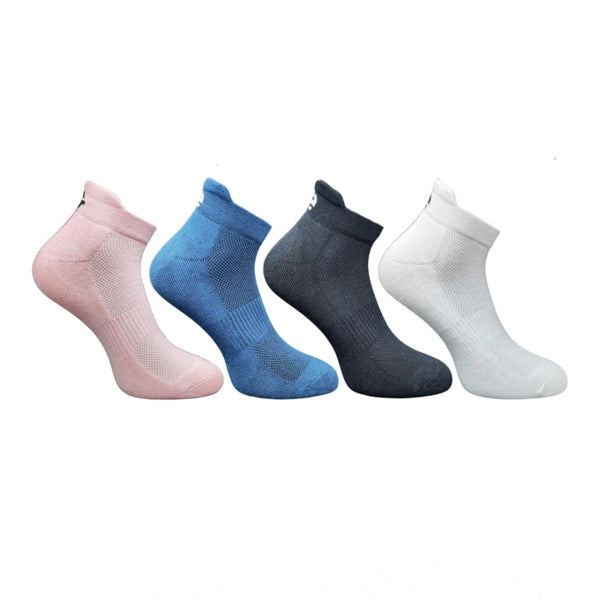 4_Pair Set Unisex Casual Bamboo Cotton Printed Ankle Length Socks (Multicolor)