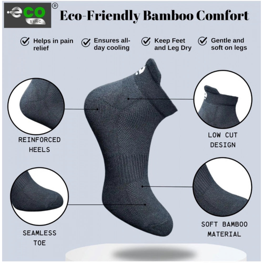 4_Pair Set Unisex Casual Bamboo Cotton Printed Ankle Length Socks (Multicolor)