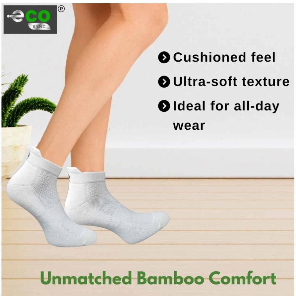 4_Pair Set Unisex Casual Bamboo Cotton Printed Ankle Length Socks (Multicolor)