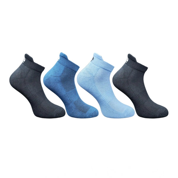 4_Pair Set Unisex Casual Bamboo Cotton Printed Ankle Length Socks (Multicolor)